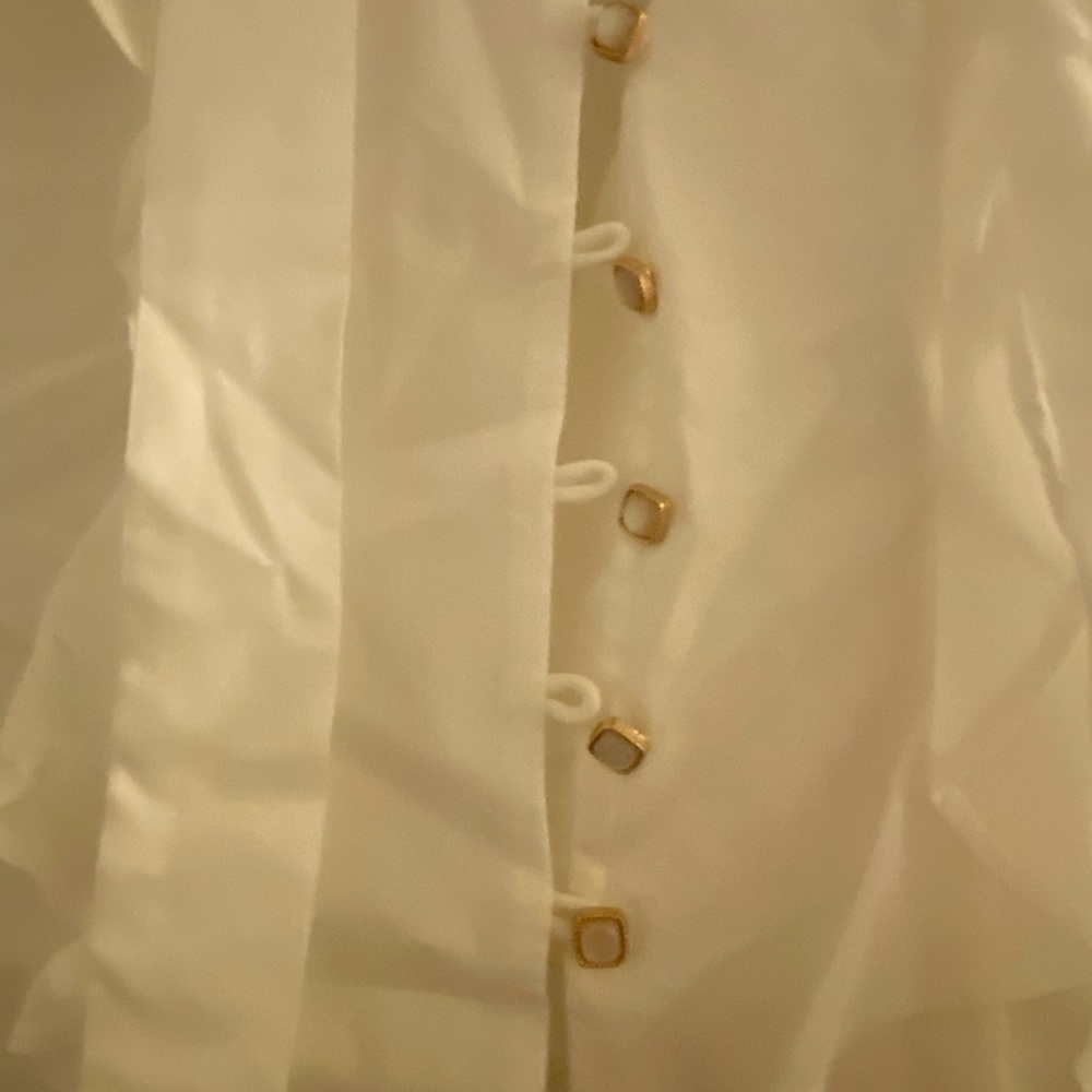 Ruffle collar button down short sleeve blouse